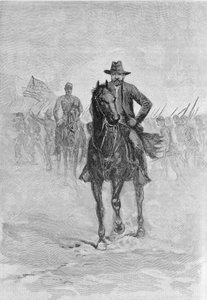General Grant reconnoitering the confederate position at Spotsylvania court house, engraved by C.H. Reed, illustration from 